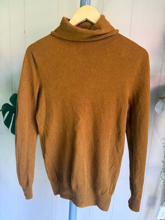 Uniqlo Sweaters - Uniqlo 100% Superfine Merino Wool Turtleneck Sweater Mustard Brown Size M